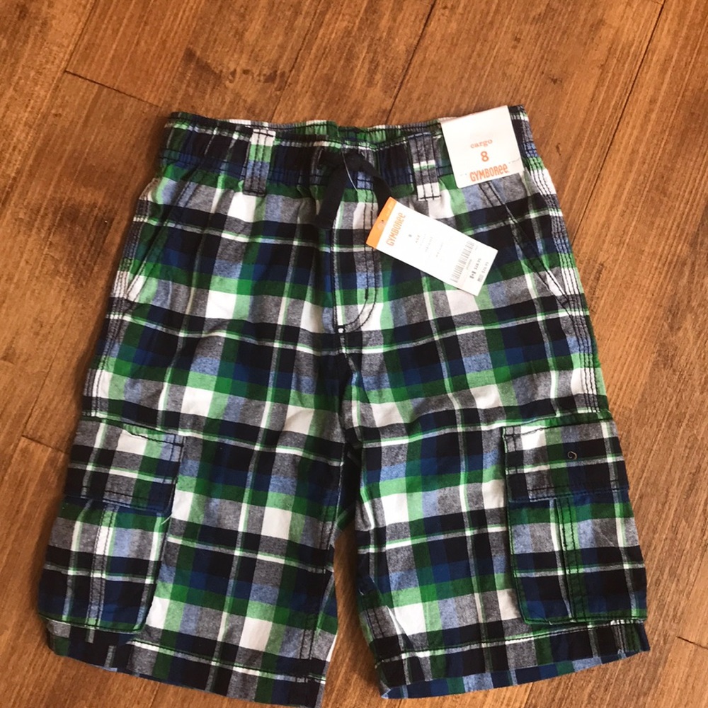 NWT Boys Gymboree Plaid Cargo Shorts